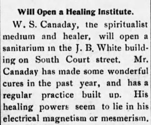 Canaday Healing Institute - Jan 7 1897