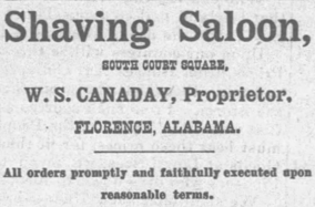 Canaday Shaving Saloon - April 19 1890