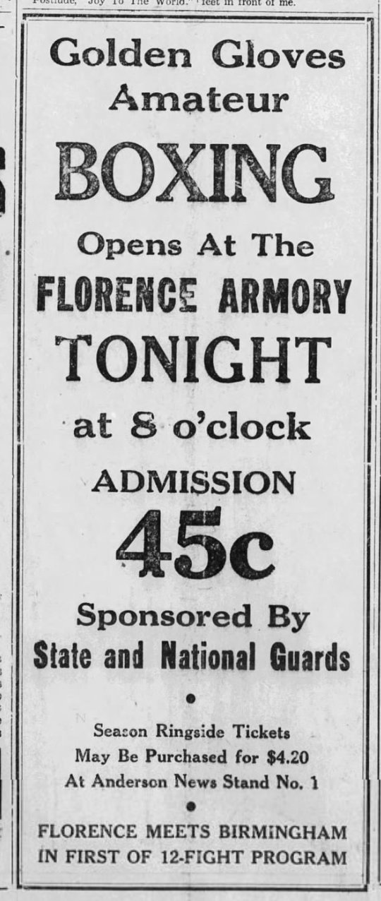 Golden Gloves Boxing at the Florence Armory