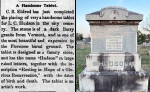 L.C. Hudson headstone made by C.B. Eldred
