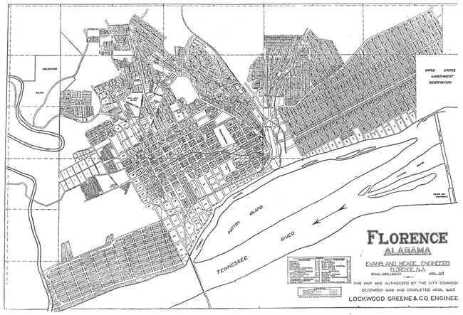 McFarland Bottoms Florence Alabama Map