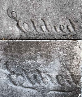 C.B. Eldred signature etched in stone